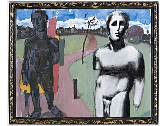 Polyklet Rechts (Mittag), 2011 % Technique mixte sur toile <br/>Mixed media on canvas<br/>130 x 162 cm<br/>ML 2049/00<br/><br/>