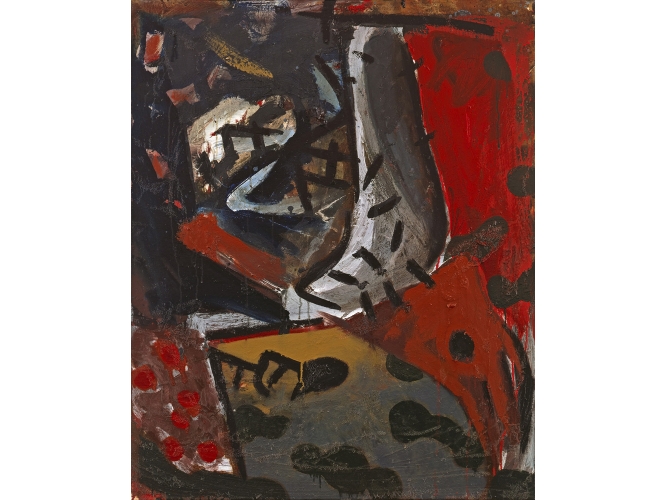 Meine schwanzlange Geschichte, 1980 % Huile sur toile<br/>Oil on canvas<br/>100 x 81 cm<br/>ML 352/00<br/><br/>