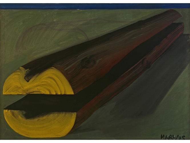 Baumstamm – dithyrambisch, 1966 % Détrempe sur toile<br/>Distemper on canvas<br/>150 x 205 cm<br/>ML 160/H1<br/><br/>