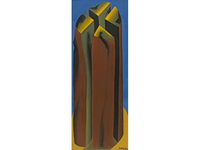 Baumstamm – dithyrambisch, 1966 % Détrempe sur toile<br/>Distemper on canvas<br/>303 x 117 cm<br/>ML 162/C<br/><br/>