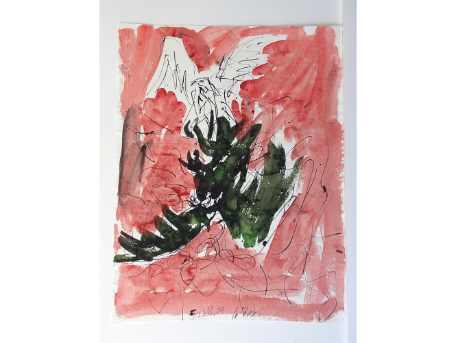 ADLER  (REMIX) – 5.VI.07 % Stylo, aquarelle et encre de Chine sur papier<br/>66,3 x 50,8 cm<br/>(GBZ 5711)<br/><br/>Pen, watercolor and Indian ink on paper<br/>66,3 x 50,8 cm<br/>(GBZ 5711)<br/><br/>