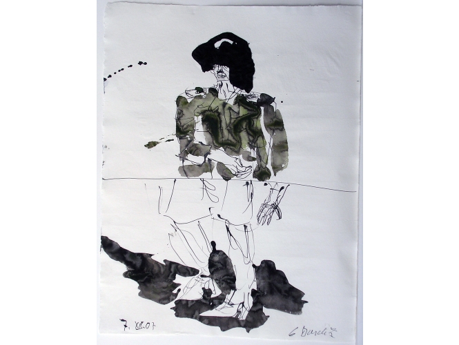 BANDIT (REMIX) – 7.XII.07 % Stylo, aquarelle et encre de Chine sur papier<br/>65,9 x 50,8 cm<br/>(GBZ 5838)<br/><br/>Pen, watercolor and Indian ink on paper<br/>65,9 x 50,8 cm<br/>(GBZ 5838)<br/><br/>