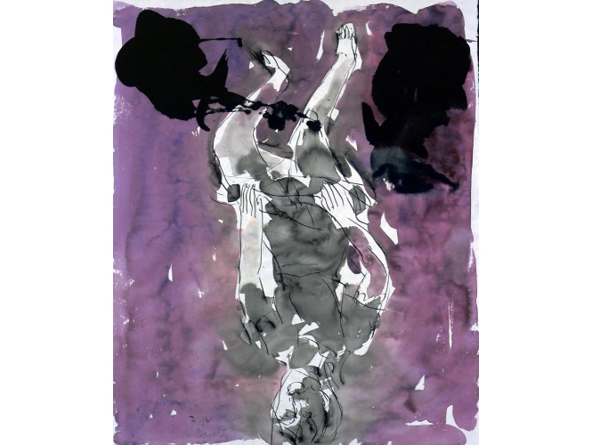 Sans titre – 3.IV.98 % Plume d'encre, aquarelle et encre sur papier<br/>65,3 x 55 cm<br/>(GBZ 4300)<br/><br/>Feather pen, watercolor and ink on paper<br/>65,3 x 55 cm<br/>(GBZ 4300)<br/><br/>