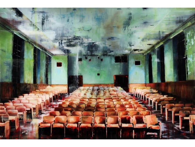 The Remote Viewer #02, 2008 % Huile sous plexiglas<br/>Oil under plexiglass<br/>135 x 200 cm<br/><br/>