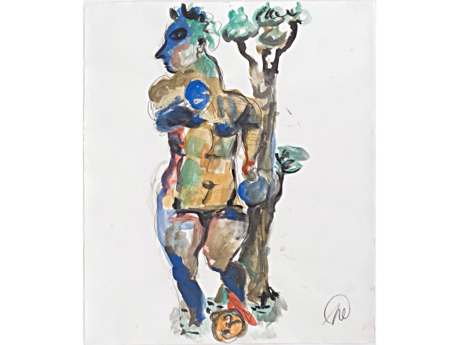 Untilted (Daphne), 2003 % Mine de plomb et gouache sur papier<br/>46,5 x 39,5 cm<br/>MLZ 3612/00<br/><br/>Pencil and gouache on paper<br/>46,5 x 39,5 cm<br/>MLZ 3612/00<br/><br/>