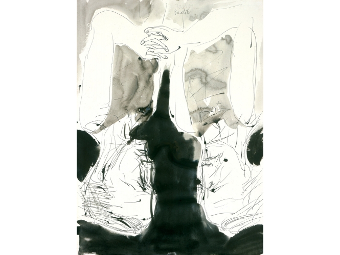 Sans titre – 30.V.01 % Plume d'encre, encre avec aquarelle sur papier<br/>77,8 x 57 cm <br/>(GBZ 4767)<br/><br/>Feather pen, ink with watercolor on paper<br/>77,8 x 57 cm <br/>(GBZ 4767)<br/><br/>