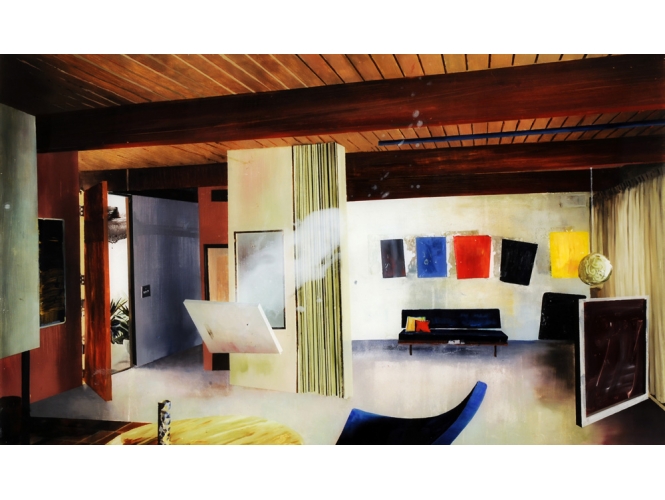 The Remote Viewer #04, 2008 % Huile sous plexiglas<br/>Oil under plexiglass<br/>72 x 120 cm<br/><br/>