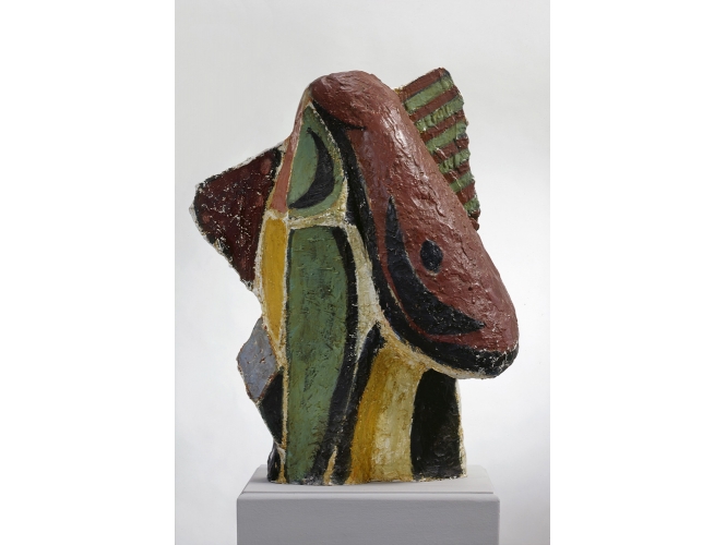 Die falsche Suppenschildkröte gab…,1981 % Bronze peint <br/>Painted bronze<br/>Edition: 5+0, Cast 2/5<br/>98 x 80 x 46 cm<br/>MLP 8/2<br/><br/>