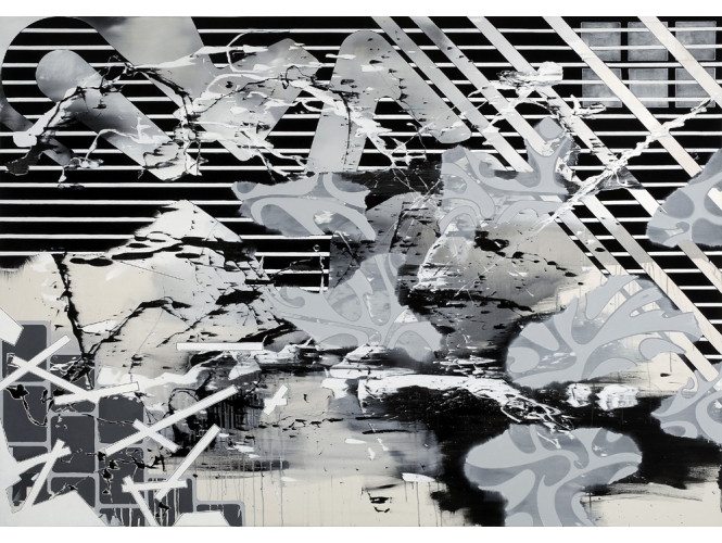 Sans titre / Untitled, 2006 % Acrylique sur toile<br/>Acrylic on canvas<br/>70 x 240 cm<br/><br/>