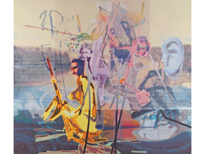 Sans titre / Untitled, 2008 % Huile et laque sur toile<br/>Oil and lacquer on canvas<br/>235 x 270 cm<br/>Photo: Jean-Louis Losi<br/><br/>