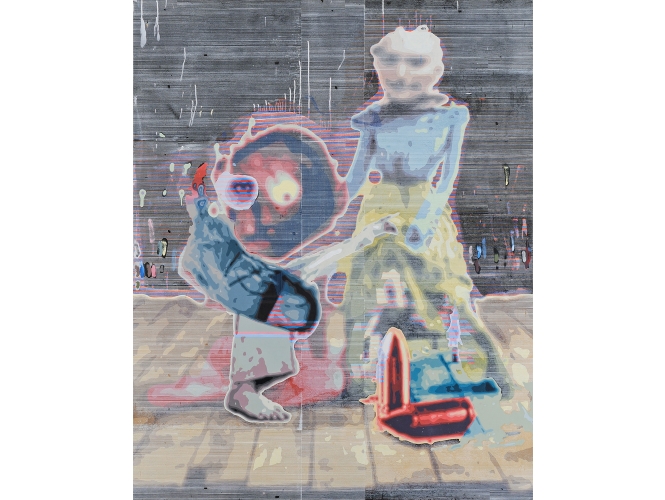 Sans titre / Untitled, 2008 % Huile et laque sur toile<br/>Oil and lacquer on canvas<br/>200 x 160 cm<br/>Photo: Jean-Louis Losi<br/><br/>