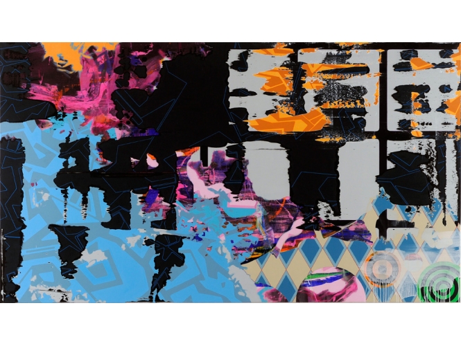 Sans titre / Untitled (série 12 34 YF), 2008 % Acrylique sur toile<br/>Acrylic on canvas<br/>160 x 280 cm<br/> <br/> <br/><br/>