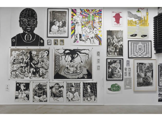 Vue de l’exposition / Exhibition view, 2011 % "Le Gun and The Black Squid - La Catastrophe", Galerie Suzanne Tarasieve / LOFT 19 <br/>Photo: Rebecca Fanuele<br/><br/>