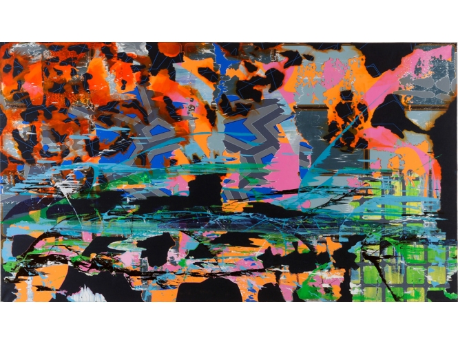 Sans titre / Untitled (série 12 34 YF), 2008 %  Acrylique sur toile<br/>Acrylic on canvas<br/> 160 x 280 cm<br/> <br/>