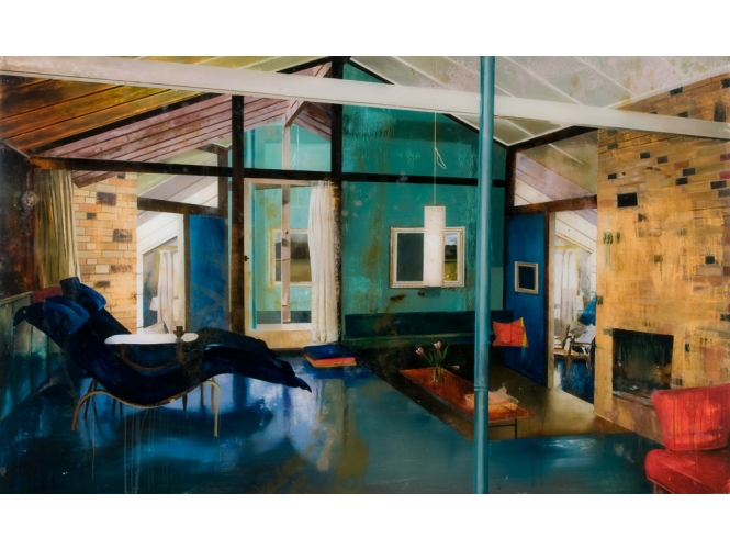 Atrás do Vulcão #6, 2009 % Huile sous plexiglas<br/>Oil under plexiglass<br/>120 x 200 cm<br/><br/>
