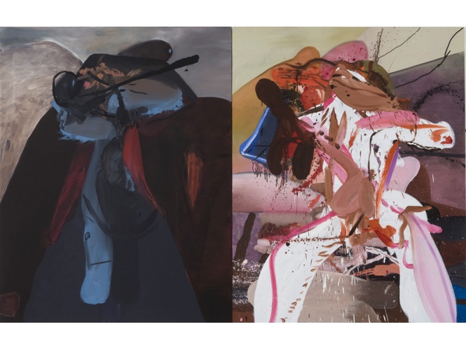 The Couple, 2009 % Huile sur toile <br/>Oil on canvas<br/>137 x 213,5 cm<br/><br/>