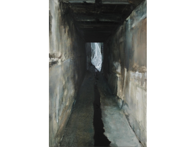 Au bout, 2012 % Huile sur toile<br/>Oil on canvas<br/>146 x 97 cm<br/>© Rebecca Fanuele<br/><br/>