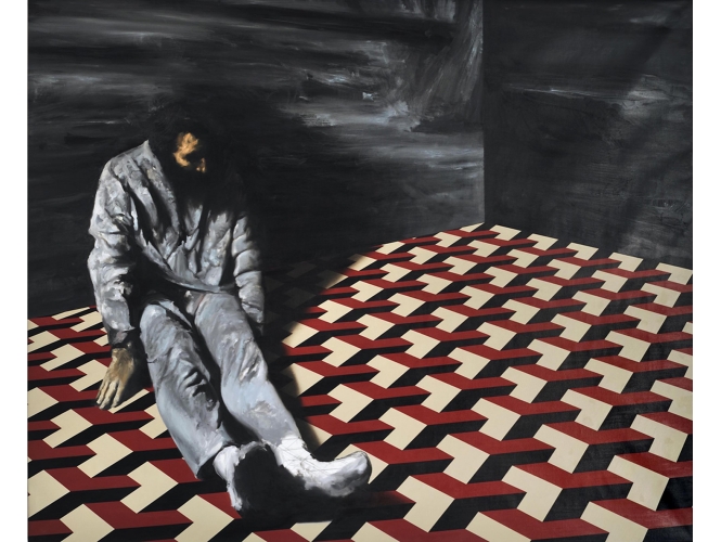 Sur le Carreau, 2011 % Huile sur toile <br/>Oil on canvas<br/>200 x 250 cm<br/>© Rebecca Fanuele<br/> <br/>