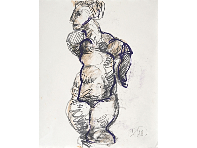 Untitled (Daphne), 2003 % Crayon, craie <br/>Pencil, chalk<br/>46,5 x 39,5 cm<br/>MLZ 3581/00<br/><br/>