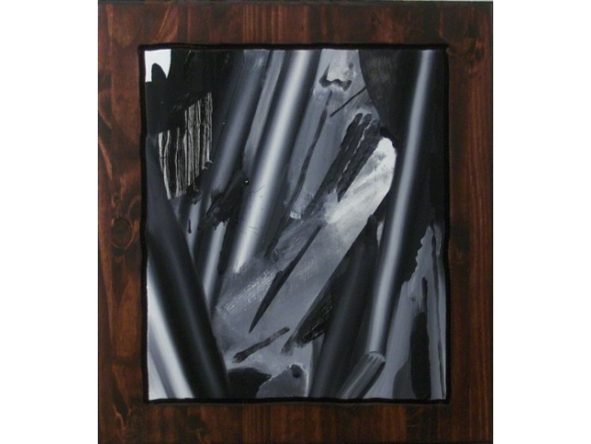 April 13th, 2012 % Huile et lasure sur bois <br/>Oil, stain on wood<br/>26 x 24 inches<br/><br/><br/>
