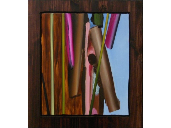 April 16th, 2012 % Huile et lasure sur bois <br/>Oil, stain on wood<br/>26 x 24 inches<br/><br/><br/>