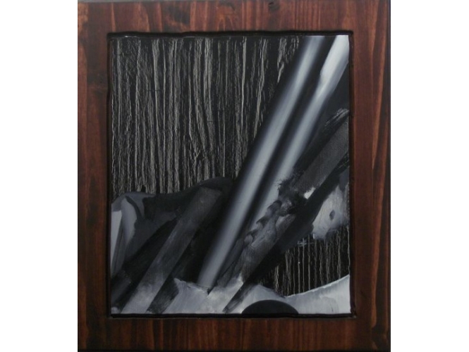 April 17th, 2012 % Huile et lasure sur bois <br/>Oil, stain on wood<br/>26 x 24 inches<br/><br/><br/>