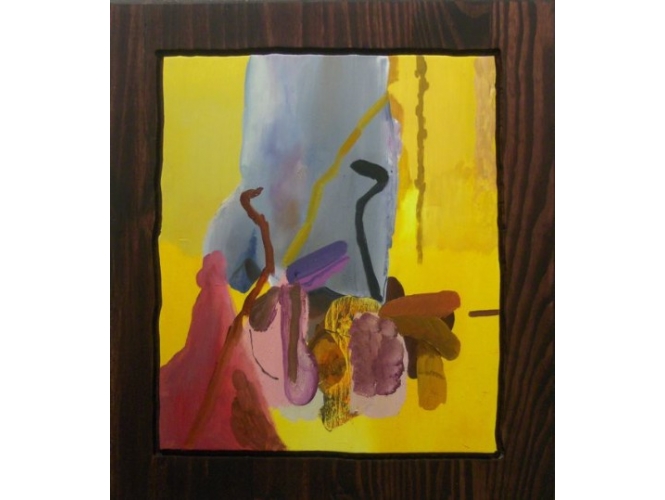 April 18th, 2012 % Huile et lasure sur bois <br/>Oil, stain on wood<br/>26 x 24 inches<br/><br/>