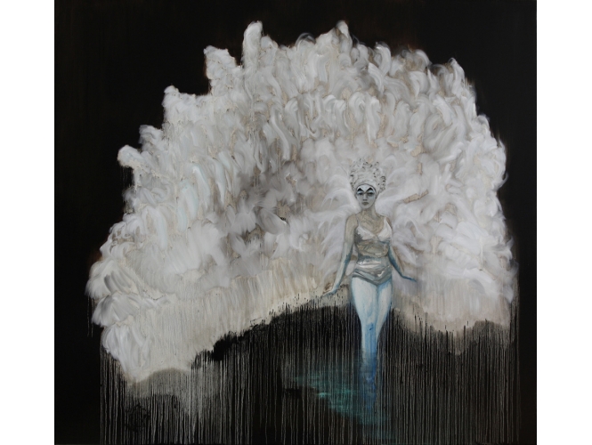 Intoxicated Bird, 2011 % Huile sur toile <br/>Oil on canvas<br/>191 x 207 cm<br/><br/>