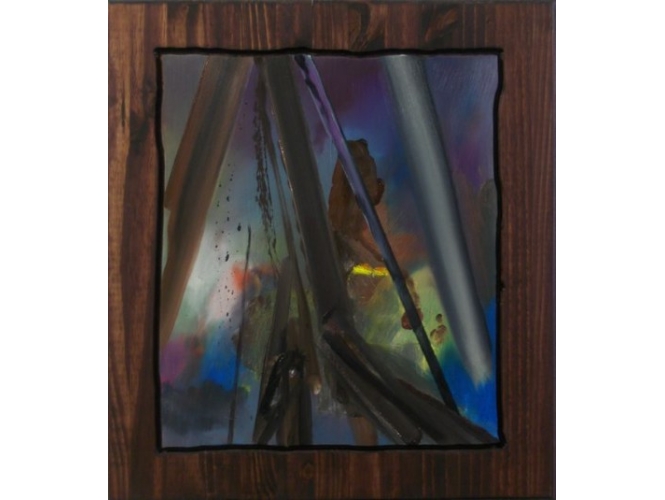 January 10th, 2012 % Huile et lasure sur bois <br/>Oil, stain on wood<br/>26 x 24 inches<br/><br/>