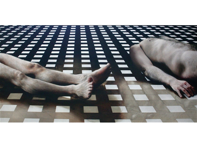 Par-ci par-là, 2011 % Huile sur toile <br/>Oil on canvas<br/>97 x 195 cm<br/><br/>