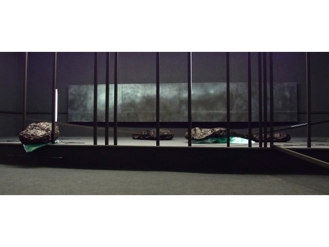 A L’INTÉRIEUR DE LA NUIT, 2012 % Installation<br/>Solo show in collaboration with Nicolas Delprat, Galerie Labirynt (Contemporary art centre), Lublin, Poland<br/><br/><br/>