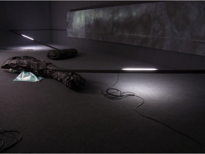 A L’INTÉRIEUR DE LA NUIT, 2012 % Installation<br/>Solo show in collaboration with Nicolas Delprat, Galerie Labirynt (Contemporary art centre), Lublin, Poland<br/><br/>