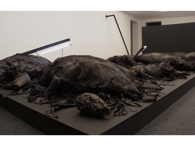 Vue de l’exposition / View of the exhibition, 2012 % "La Chasse", Galerie Arsenal (Centre d’Art Contemporain), Bialystok, Pologne<br/><br/>"La Chasse", Galerie Arsenal (Contemporary art centre), Bialystok, Poland<br/><br/>