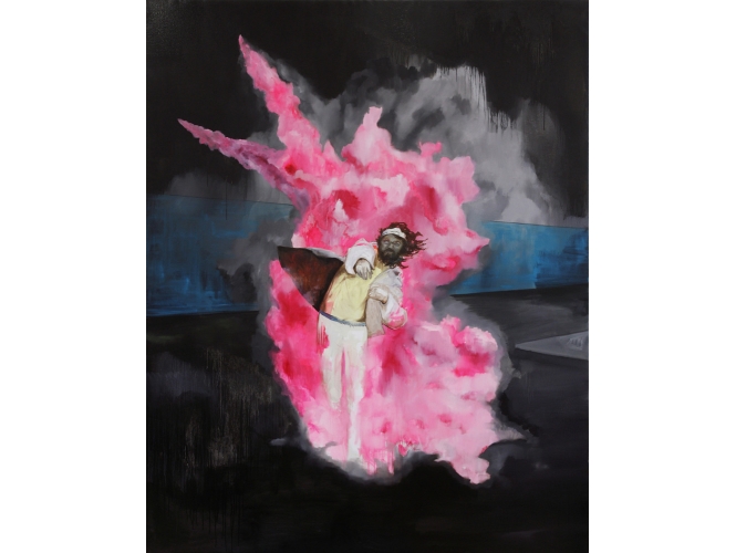 Lonely Riot, 2010 % Huile sur toile <br/>Oil on canvas<br/>250 × 200 cm<br/><br/>