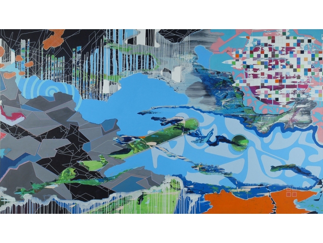 Sans titre / Untitled, 2007 % Acrylique sur toile <br/>Acrylic on canvas<br/>230 x 400 cm<br/><br/>Collection publique, FNAC, Fonds national d'art contemporain, Paris<br/> <br/>