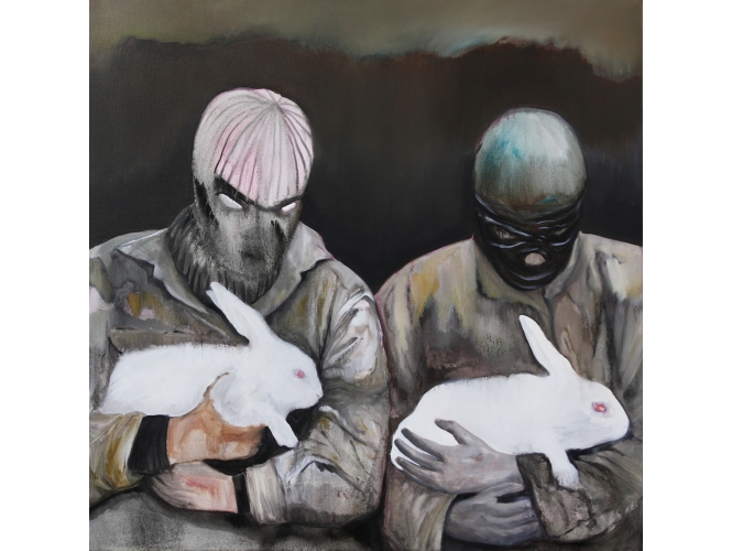 Sans titre / Untitled, 2011 % Huile sur toile<br/>Oil on canvas<br/>100 x 100 cm<br/><br/>
