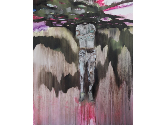 Upside down monologue, 2011 % Huile sur toile <br/>Oil on canvas<br/>250 x 200 cm<br/><br/>