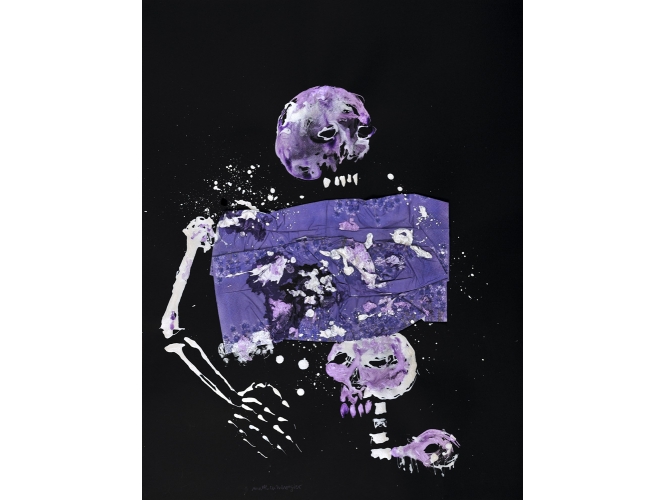 Sans titre, (triptyque) série ‘Mystic & Smart’ / Untitled, (triptych) ‘Mystic & Smart’ series, 2012 % Œuvre sur papier, encre acrylique, techniques mixtes <br/>Triptyque : 65 x 150 cm<br/>© Rebecca Fanuele<br/><br/>Work on paper <br/>acrylic ink, mixed techniques,<br/>Triptych: 65 x 150 cm<br/>© Rebecca Fanuele<br/><br/>