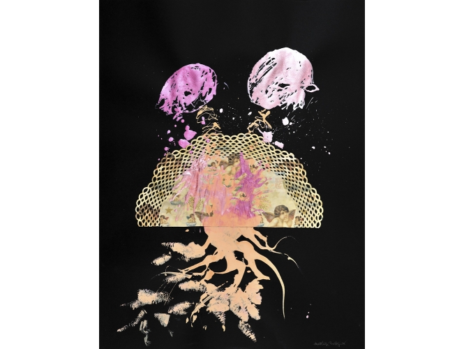Sans titre, série ‘Mystic & Smart’ / Untitled, ‘Mystic & Smart’ series (2011-2012) % Œuvre sur papier, encre acrylique, techniques mixtes <br/>65 x 50 cm<br/>© Rebecca Fanuele<br/><br/>Work on paper <br/>acrylic ink, mixed techniques,<br/>65 x 50 cm<br/>© Rebecca Fanuele<br/><br/>