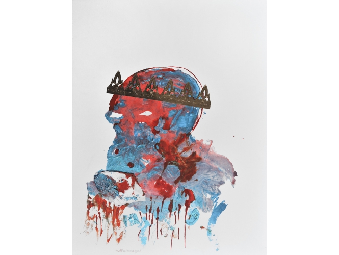 Sans titre, série ‘Mystic & Smart’ / Untitled, ‘Mystic & Smart’ series (2011-2012) % Œuvre sur papier, encre acrylique, techniques mixtes <br/>65 x 50 cm<br/>© Rebecca Fanuele<br/><br/>Work on paper <br/>acrylic ink, mixed techniques,<br/>65 x 50 cm<br/>© Rebecca Fanuele<br/><br/>