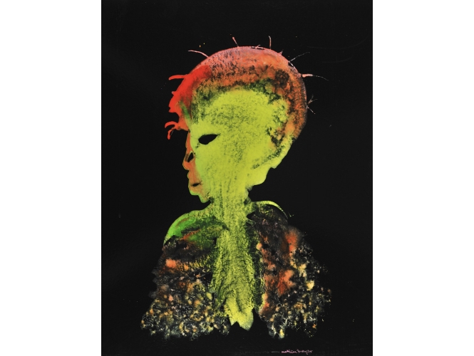Sans titre, série ‘Mystic & Smart’ / Untitled, ‘Mystic & Smart’ series (2011-2012) % Œuvre sur papier, encre acrylique<br/>65 x 50 cm<br/>© Rebecca Fanuele<br/><br/>Work on paper <br/>acrylic ink, <br/>65 x 50 cm<br/>© Rebecca Fanuele<br/><br/>