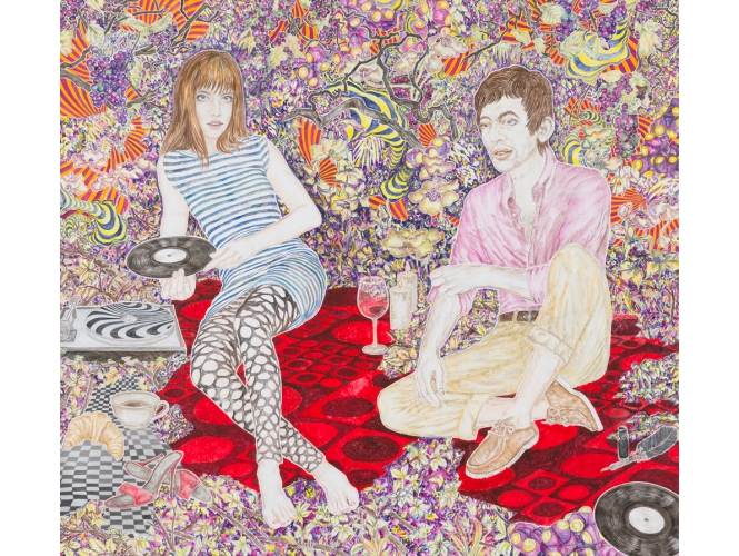 Abetz & Drescher, “Serge Gainsbourg et Jane Birkin”, 2011 % Acrylique sur toile<br/>Acrylic on canvas<br/>180 x 200 cm<br/>© Marcus Schneider<br/><br/>