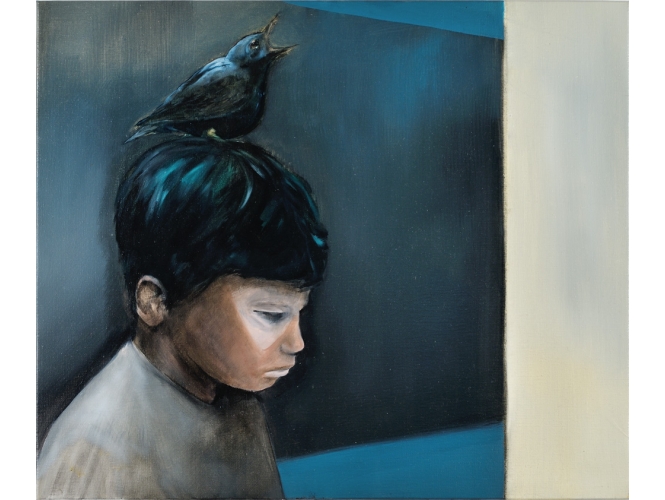 Le totem, 2013 % Huile sur toile<br/>Oil on canvas<br/>46 x 55 cm <br/>(18 1/8 x 21 5/8 in.)<br/><br/>