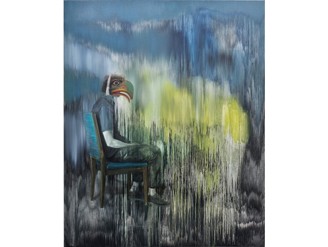 Sans titre / Untitled, 2014 % Série Cargo Cult / Cargo Cult  series<br/><br/>Huile sur toile <br/>Oil on canvas<br/>220 x 180 cm <br/>(86 5/8 x 70 7/8 in.)<br/><br/>