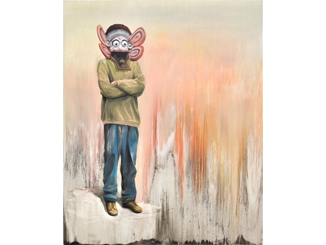 Sans titre / Untitled, 2014 % Série Cargo Cult / Cargo Cult  series<br/><br/>Huile sur toile<br/>Oil on canvas<br/>220 x 180 cm <br/>(86 5/8 x 70 7/8 in.)<br/><br/>