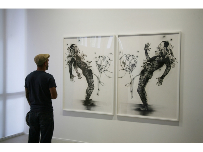Alkis Boutlis, Sans titre / Untiled, 2007 % Gouache, acrylique et fusain sur papier<br/>150,5 x 113 cm (chacun)<br/>Photo: Marty de Montereau<br/><br/>Gouache, acrylic and charcoal on paper<br/>150,5 x 113 cm (each)<br/>Photo: Marty de Montereau<br/><br/>