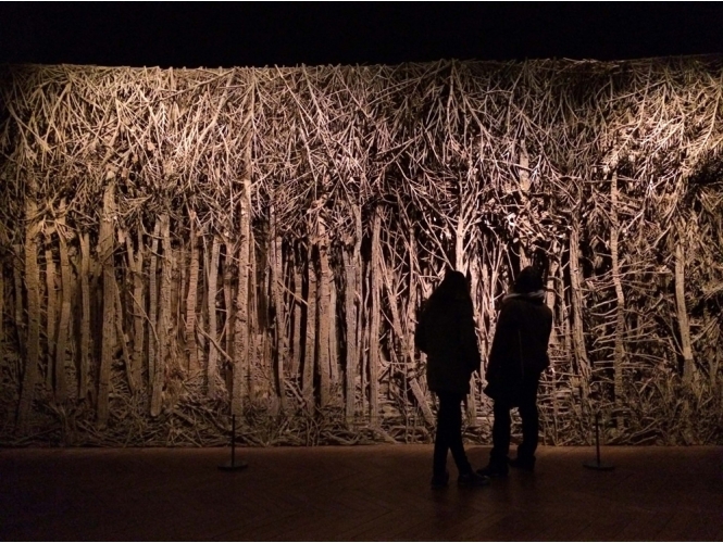 Carte Blanche à la manufacture des Gobelins, 2013 % Carton, bois, colle<br/>Cardboard, wood, glue<br/>760 x 350 x 45 cm<br/><br/>
