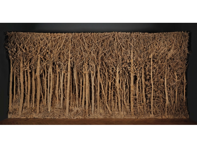 Carte Blanche à la manufacture des Gobelins, 2013 % Carton, bois, colle<br/>Cardboard, wood, glue<br/>760 x 350 x 45 cm<br/><br/>