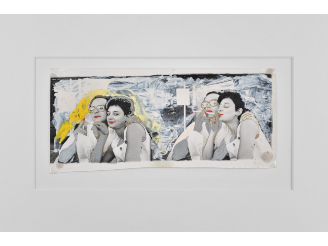 ‘Arles, Paris … and.’ series, 1989-2014 % Tirage argentique noir et blanc, stylo doré et argenté, gouache pièce unique <br/>17 x 30 cm (6 3/4 x 11 3/4 in.) <br/>40 x 50 cm (15 3/4 x 19 5/8 in.) encadré<br/><br/>Black and white silver print, gold and silver pen, gouache<br/>17 x 30 cm (6 3/4 x 11 3/4 in.) <br/>40 x 50 cm (15 3/4 x 19 5/8 in.) framed<br/><br/>