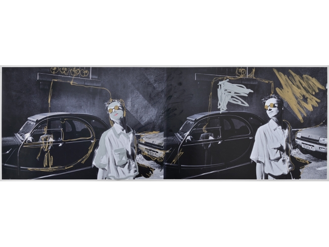 ‘Arles, Paris … and.’ series, 1989-2014 % C-print, crayon doré et argenté, gouache<br/>32 x 91 cm (12 5/8 x 35 7/8 in.)29,5 x 21 cm<br/><br/>C-print, gold and silver pen, gouache <br/>32 x 91 cm (12 5/8 x 35 7/8 in.)<br/><br/>